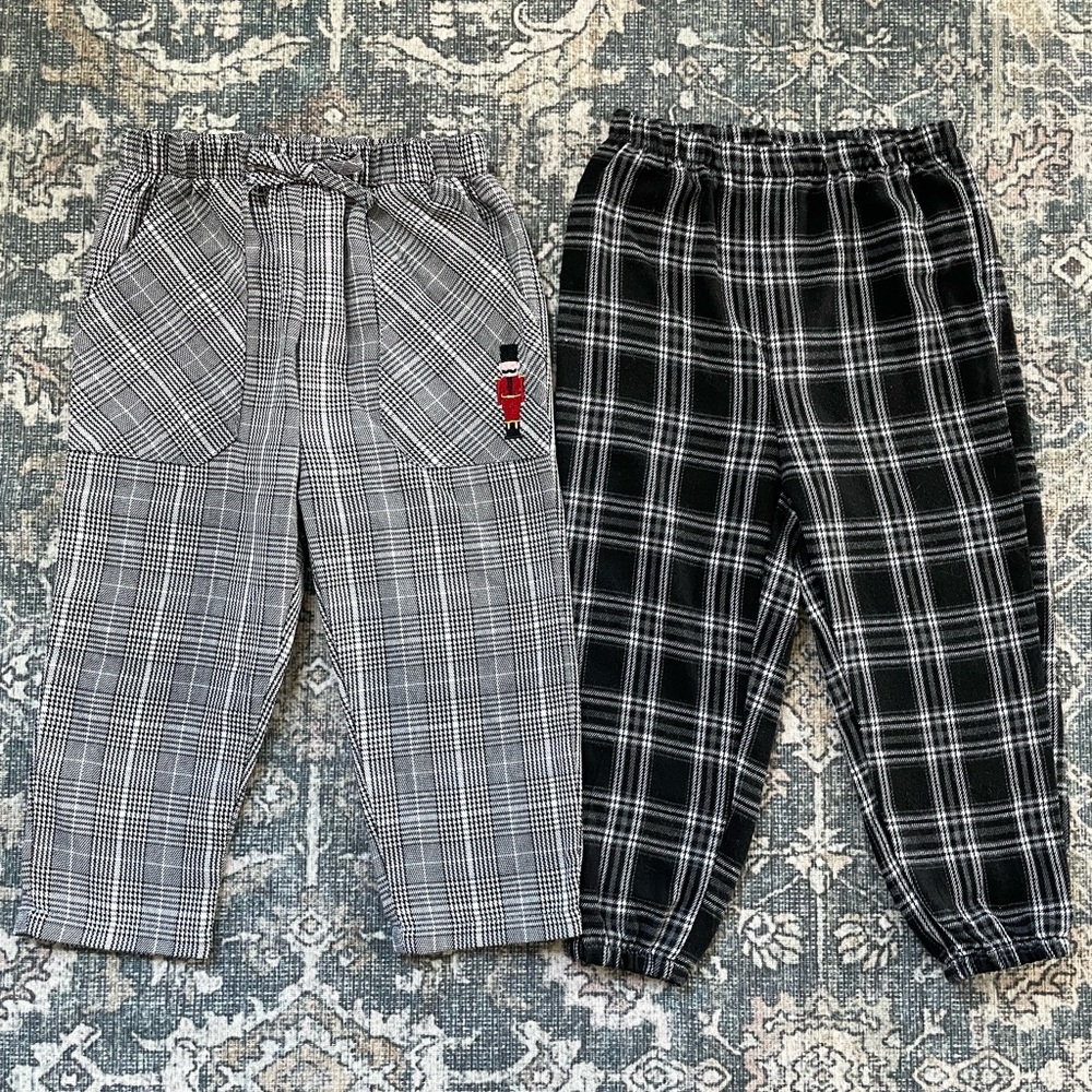 SHEIN Black and White Plaid Pants Bundle